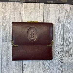 Cartier‎ Purse Wallet Mastline Bordeaux Leather Authentic Used